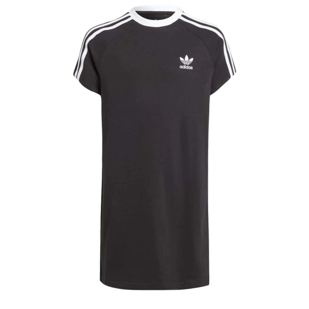 adidas - Girls' (Junior) Adicolor T-Shirt Dress - Blk/Wht / L